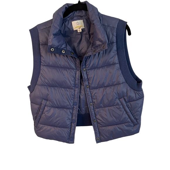 Aerie Offline Blue Sleeveless Puffer Vest Small - Picture 1 of 6